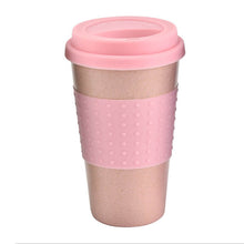 Load image into Gallery viewer, Hot Plastic Wheat Straw Travel Coffee Mugs Coffee Cup With Travel Lid Easy To Go Portable Mug For Outdoor Camping Hiking Picnic